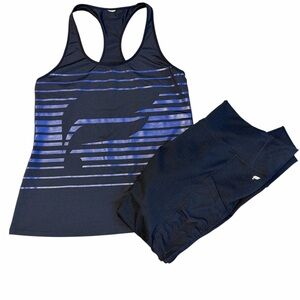 Fabletics Navy Blue Athletic Tank and Leggings Black Size S